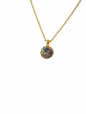 Nina Ricci Gold Chain Necklace with Blue and Gold Pendant